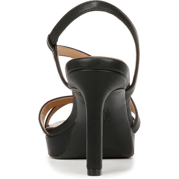 Naturalizer Womens Black Smooth Patent Rounded Open Toes Platform Heel Shoes - Picture 3 of 9